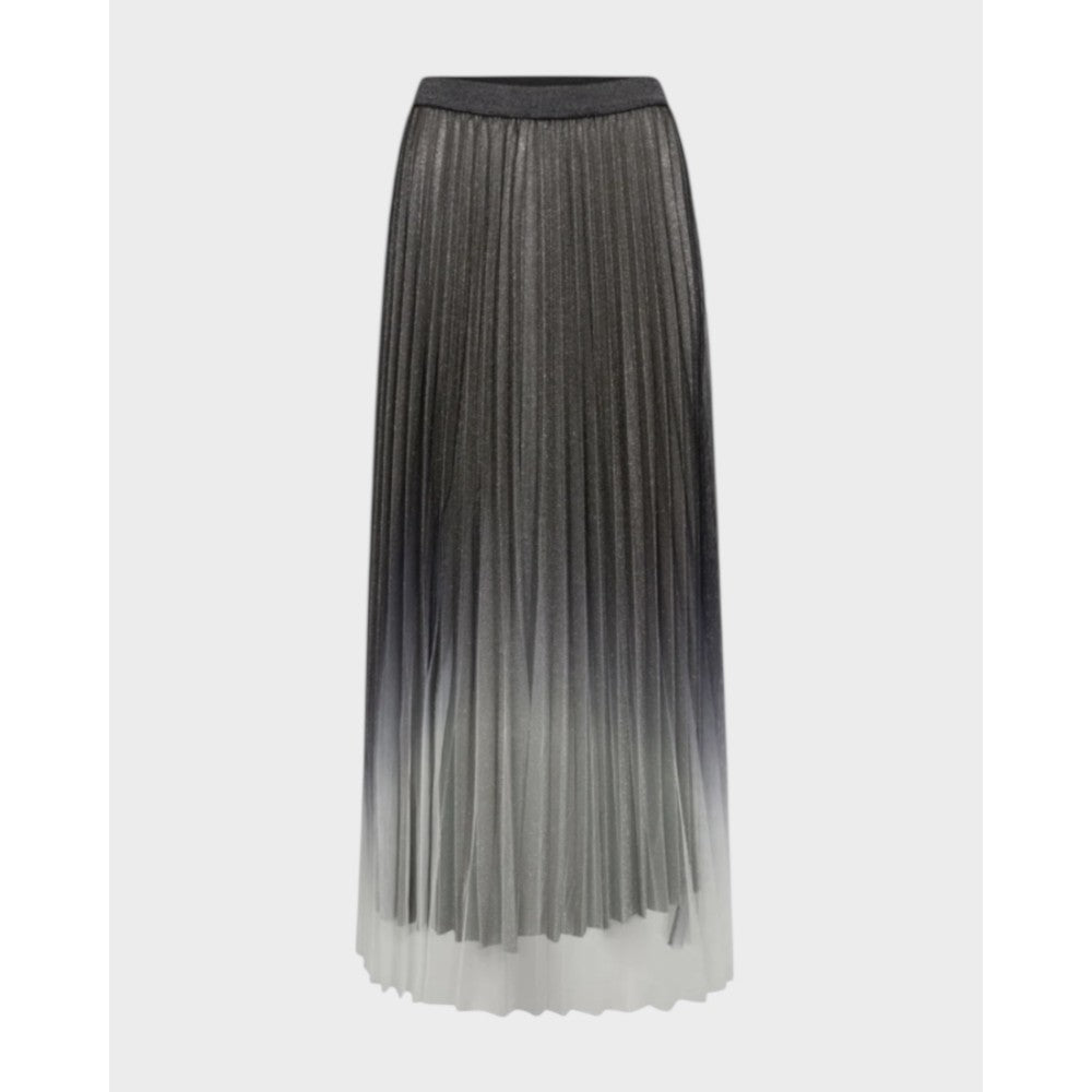 Glitter Plisse Skirt Silver