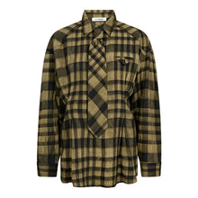 Hlaða mynd inn í gallerískoðara, KyleCC Check Tie Pleat Shirt Army
