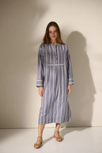 Load image into Gallery viewer, Stillness Dress Stripe Sea blue White
