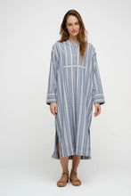 Load image into Gallery viewer, Stillness Dress Stripe Sea blue White
