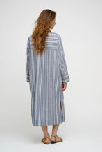Load image into Gallery viewer, Stillness Dress Stripe Sea blue White
