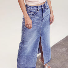 Load image into Gallery viewer, VikaCC slit denim skirt
