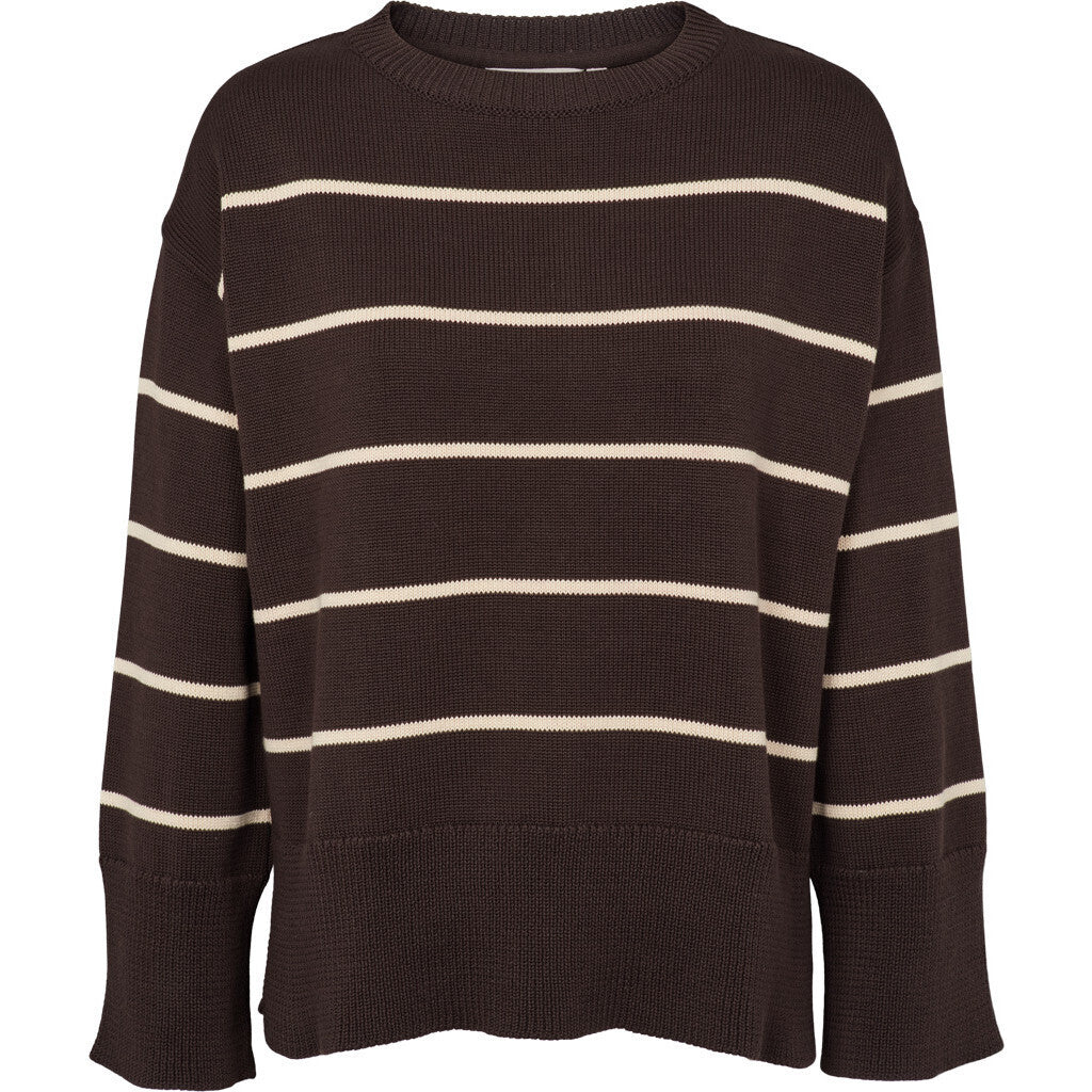 Winie O-Neck Stripe - Choccolate/Birch